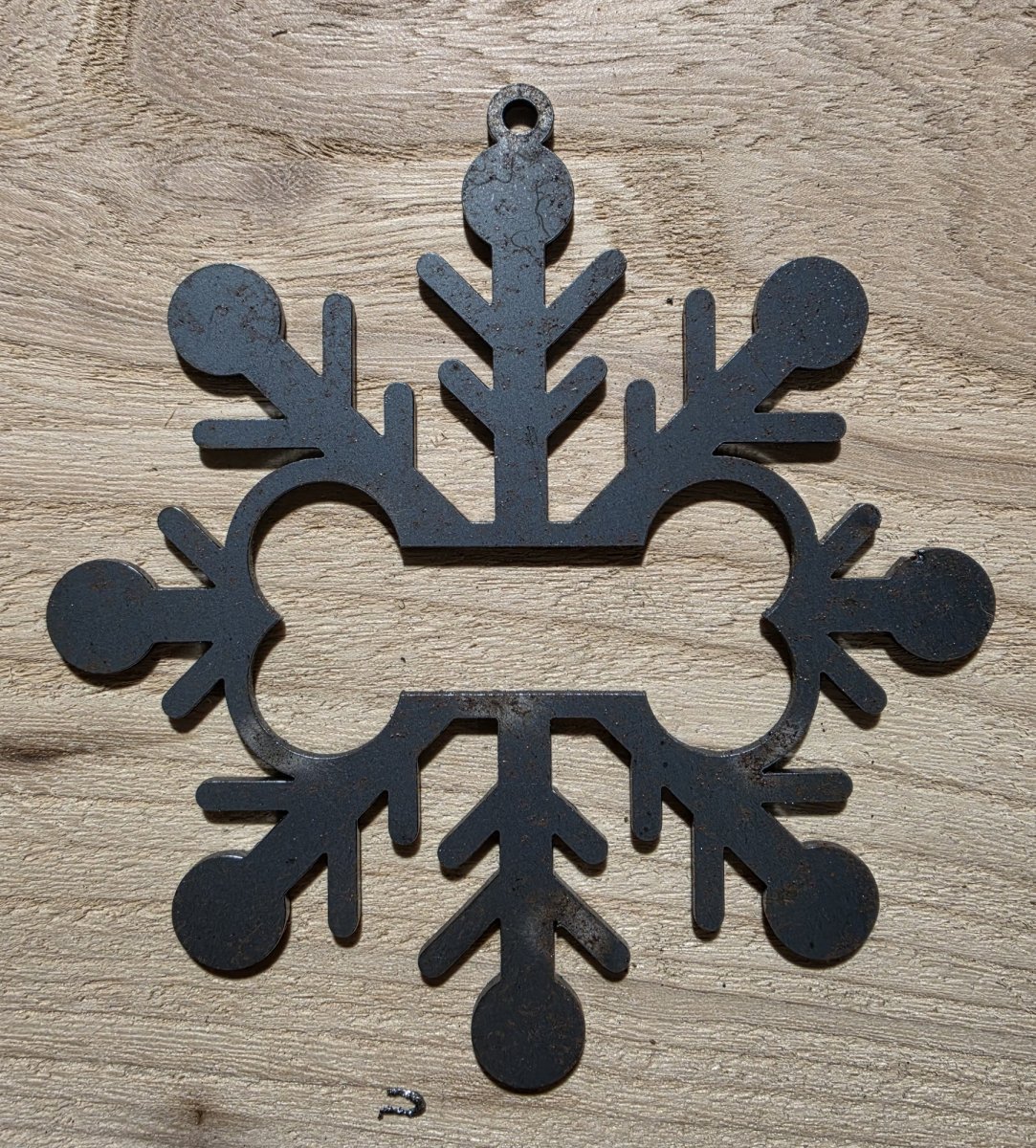 Dog Bone Snowflake Metal Christmas Ornament